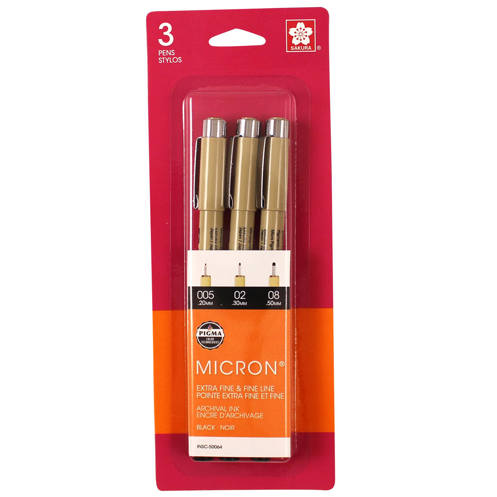 Pigma® Micron® Black Extra Fine & Fine Line Pen Set